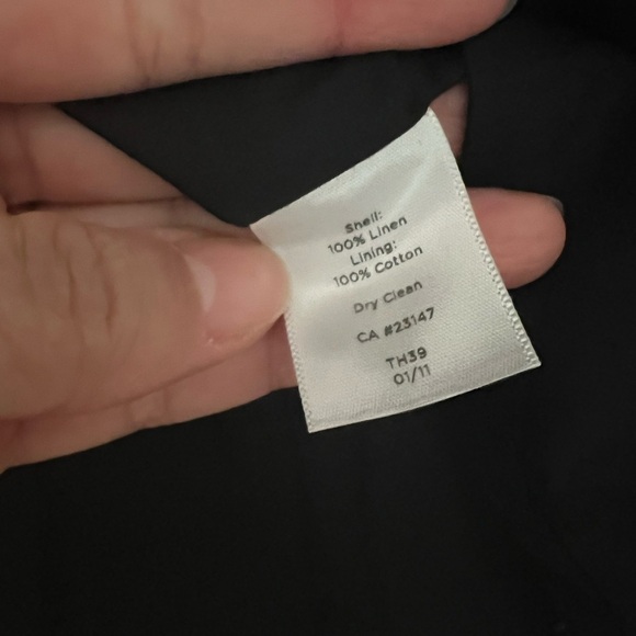 NWT TALBOTS Black Linen Frayed Seamed Sheath Work Social Dress Sz 10 - Picture 5 of 7